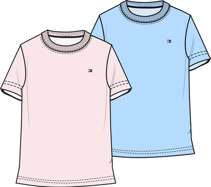 Tommy Hilfiger T-shirt 2-pak - lyseblå / lyserød