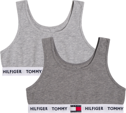 Tommy Hilfiger pige "Toppe" - bralette 2pak. - begynderbh - light grey