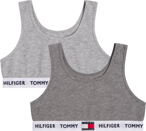 Tommy Hilfiger pige "Toppe" - bralette 2pak. - begynderbh - light grey