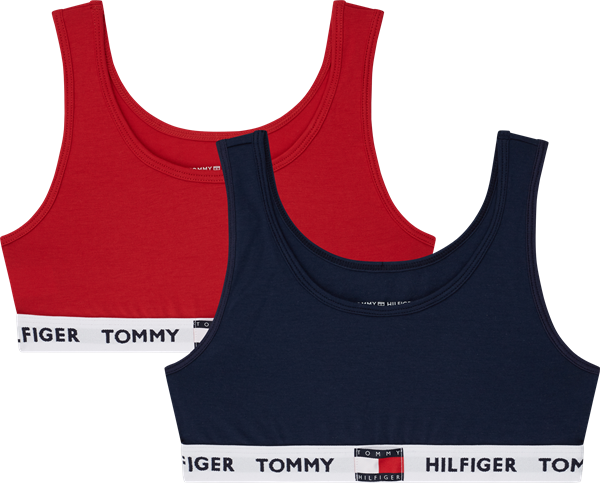 Tommy Hilfiger 2-pak bralette / top / begynderbh i rød og navy