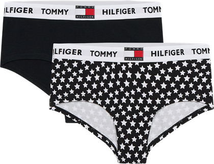 Tommy Hilfiger 2-pak shorty hipsters - underbukser til pige - stjerner/navy