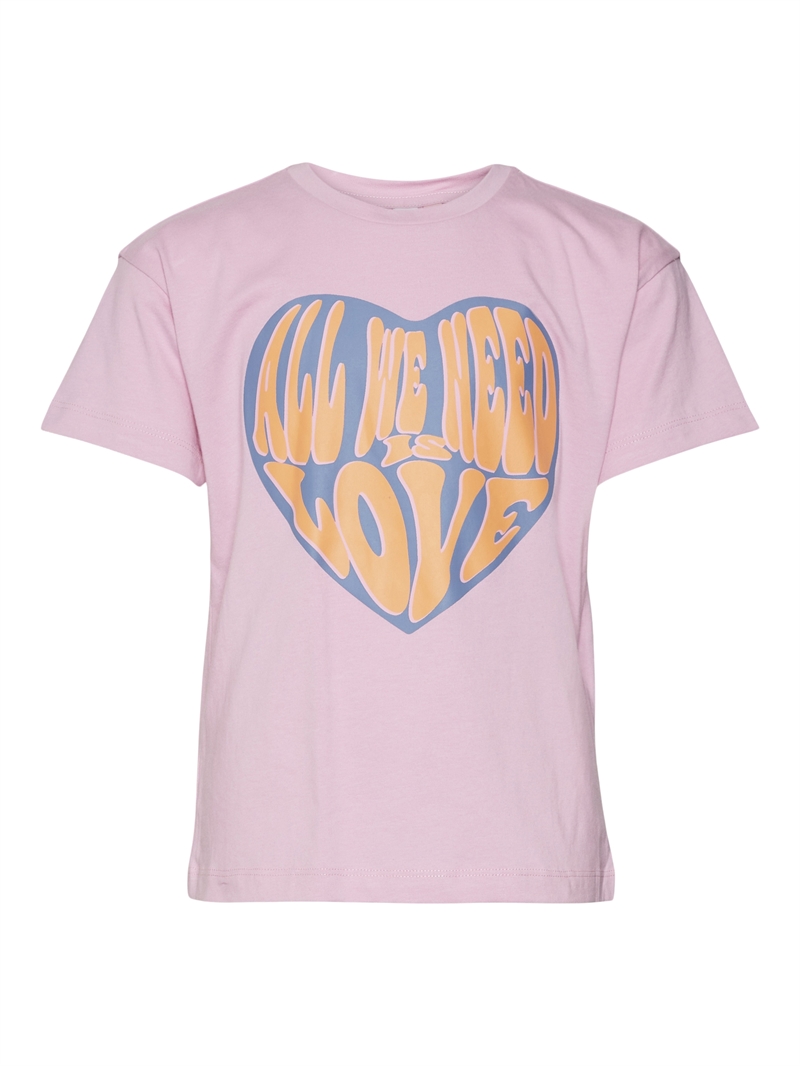 Vero Moda Girl/pige tshirt "Love Kelly" - Pastel Lavender 