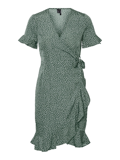 Vero Moda (voksen) kjole "HENNA 2/4 wrap" - Laurel Wreath tiny dots 