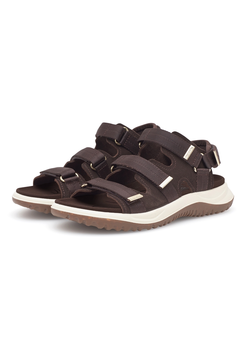 WODEN Caroline sandal – stabil og komfortabel sandal med justerbar pasform i Chocolate 
