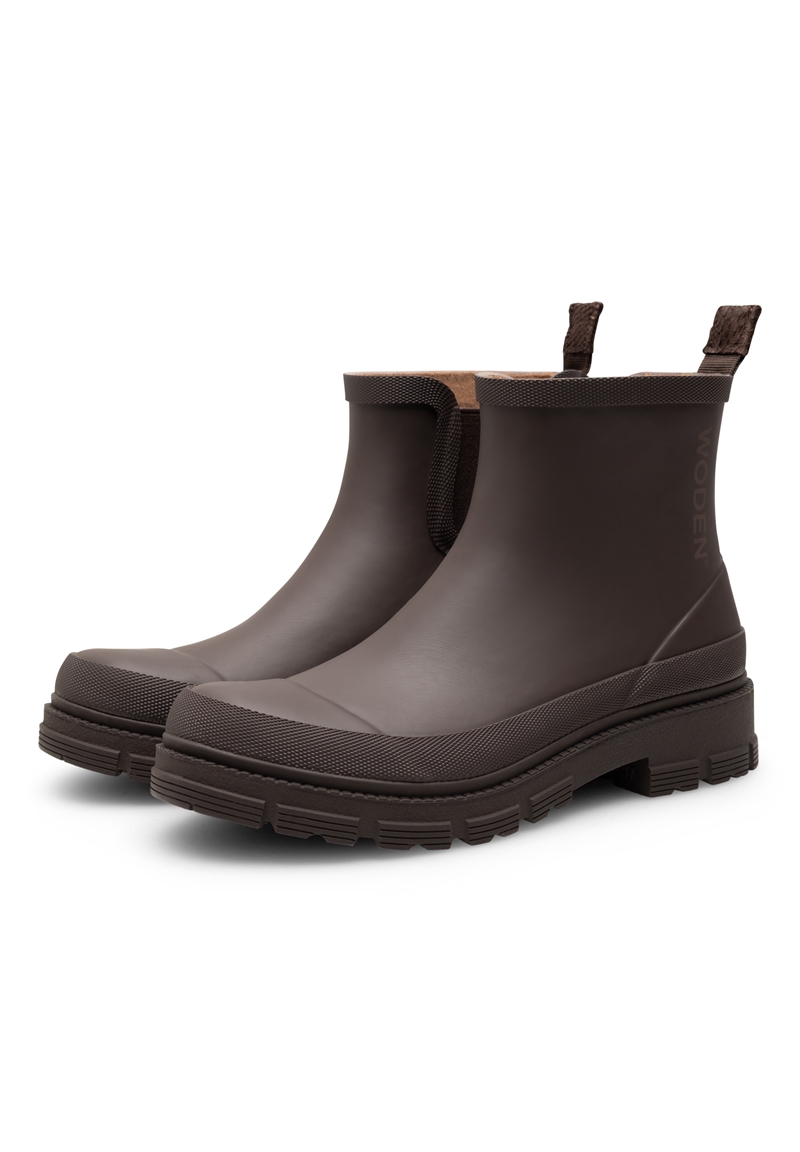 Woden Gummistøvle Alison Waterproof - Chocolate