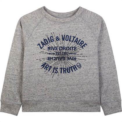 Zadig & Voltaire trøje "Art is Truth" - grå/glitter