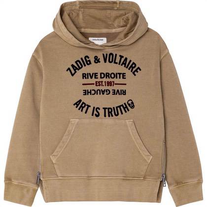Zadig & Voltaire hoodie - mørk sand