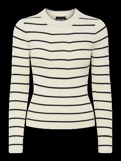 PIECES Strik Bluse Crista - Birch Stripe 