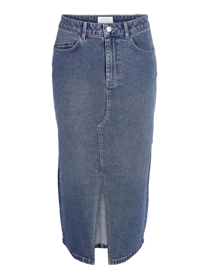 NOISYMAY - "KATH" - MIDI SKIRT/Nederdel - Medium blue denim